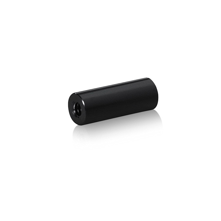 10-24 Threaded Barrels Diameter: 3/8'', Length: 1'', Black Anodized Aluminum [Required Material Hole Size: 7/32'' ]