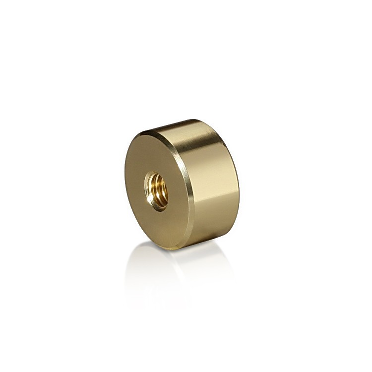 5/16-18 Threaded Barrels Diameter: 1 1/4'', Length: 1/2'', Gold Anodized [Required Material Hole Size: 3/8'' ]