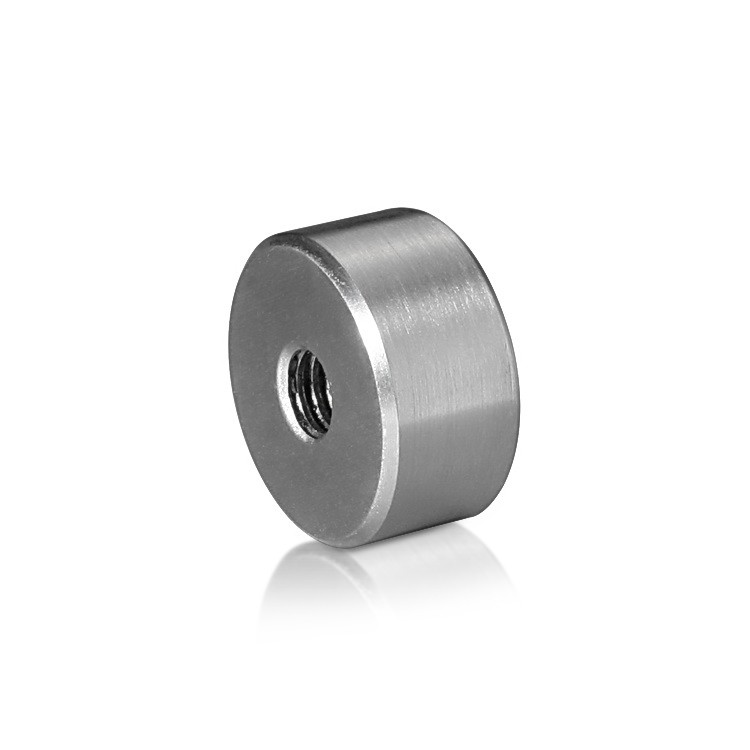 1/4-20 Threaded Barrels Diameter: 1'', Length: 1/4'', Brushed Satin Finish Grade 304 [Required Material Hole Size: 3/8'' ]