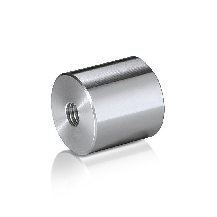 10-24 Threaded Barrels Diameter: 1'', Length: 1'', Clear Anodized [Required Material Hole Size: 7/32'']