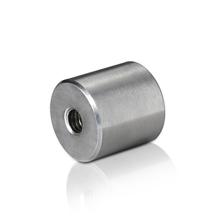 10-24 Threaded Barrels Diameter: 1'', Length: 1'', Brushed Satin Finish Grade 304 [Required Material Hole Size: 7/32'']