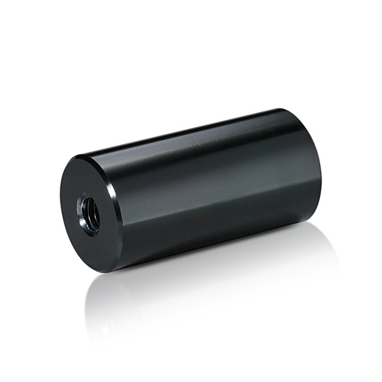 5/16-18 Threaded Barrels Diameter: 1'', Length: 2'', Black Anodized [Required Material Hole Size: 3/8'' ]