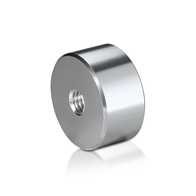5/16-18 Threaded Barrels Diameter: 1 1/4'', Length: 1/2'', Clear Anodized [Required Material Hole Size: 3/8'' ]