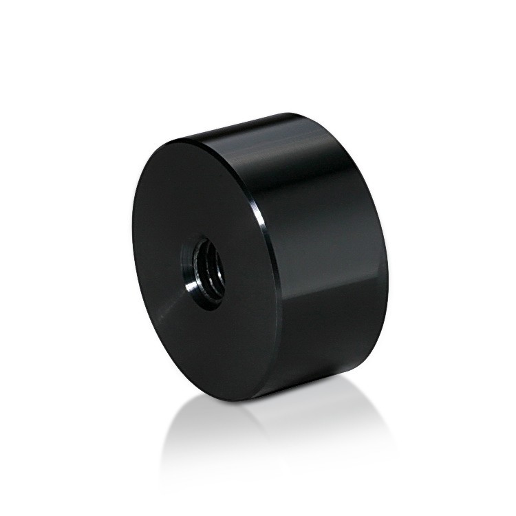 5/16-18 Threaded Barrels Diameter: 1 1/4'', Length: 5/8'', Black Anodized [Required Material Hole Size: 3/8'' ]