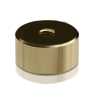 5/16-18 Threaded Barrels Diameter: 1 1/4'', Length: 5/8'', Gold Anodized [Required Material Hole Size: 3/8'' ]