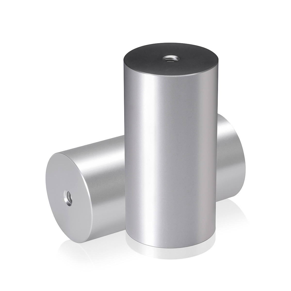 5/16-18 Threaded Barrels Diameter: 2'', Length: 4'', Clear Anodized [Required Material Hole Size: 3/8'' ]