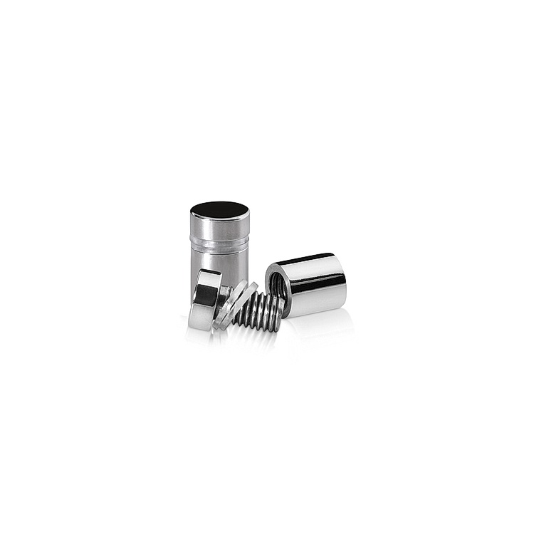 1/2'' Diameter X 1/2'' Barrel Length,Stainless Steel Polished Finish. Easy Fasten Standoff (For Inside Use Only) [Required Material Hole Size: 3/8'']