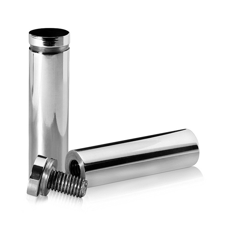 3/4'' Diameter X 2-1/2'' Barrel Length, Stainless Steel Polished Finish. Easy Fasten Standoff (For Inside Use Only) [Required Material Hole Size: 7/16'']