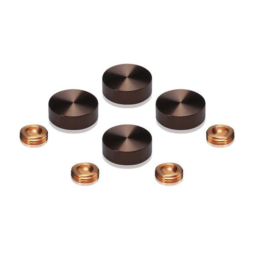 Set of 4 Screw Cover, Diameter: 11/16'' (less 3/4''), Aluminum Bronze Anodized Finish, (Indoor or Outdoor Use)