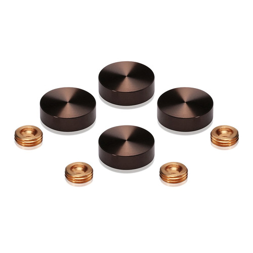 Set of 4 Screw Cover, Diameter: 13/16'' (3/4''), Aluminum Bronze Anodized Finish, (Indoor or Outdoor Use)