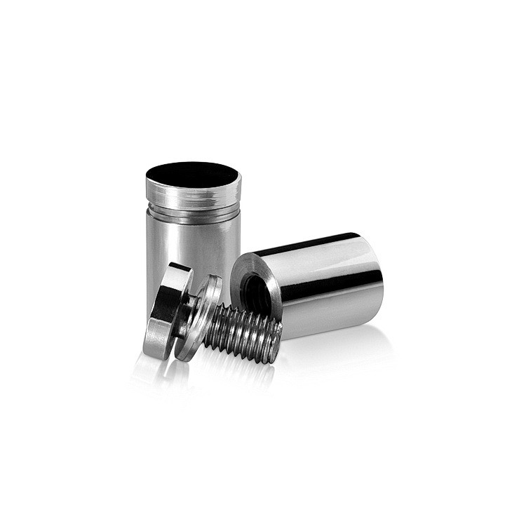 3/4'' Diameter X 1'' Barrel Length, Stainless Steel Polished Finish. Easy Fasten Standoff (For Inside Use Only) [Required Material Hole Size: 7/16'']