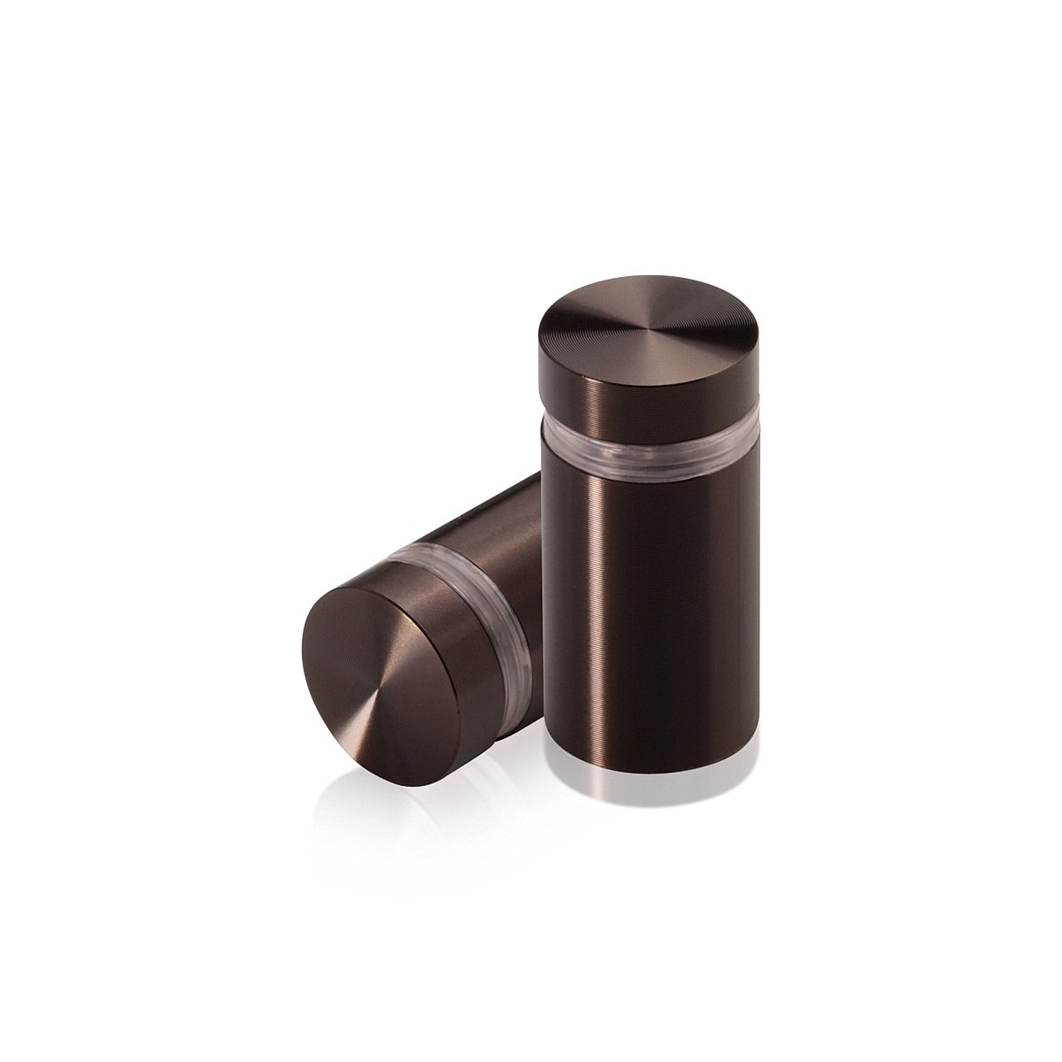 5/8'' Diameter X 1'' Barrel Length, Aluminum Flat Head Standoffs, Bronze Anodized Finish Easy Fasten Standoff (For Inside / Outside use) Tamper Proof Standoff [Required Material Hole Size: 7/16'']