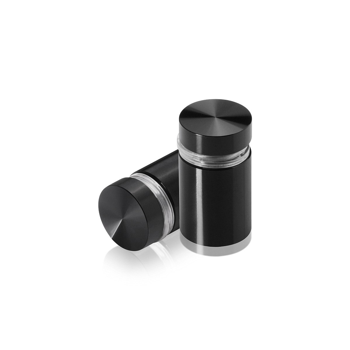 5/8'' Diameter X 3/4'' Barrel Length, Aluminum Flat Head Standoffs, Black Anodized Finish Easy Fasten Standoff (For Inside / Outside use) Tamper Proof Standoff [Required Material Hole Size: 7/16'']