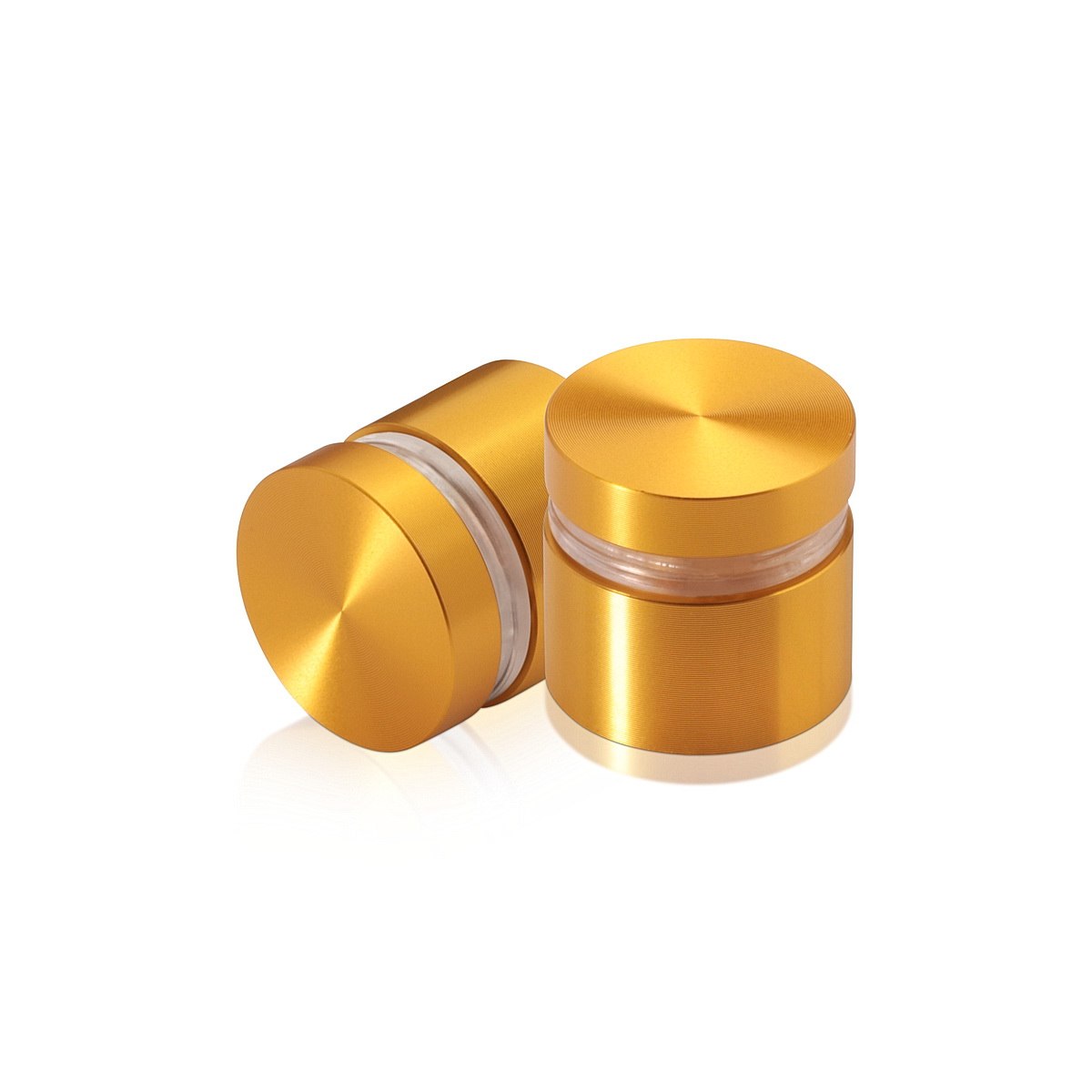 7/8'' Diameter X 1/2'' Barrel Length, Aluminum Flat Head Standoffs, Gold Anodized Finish Easy Fasten Standoff (For Inside / Outside use) Tamper Proof Standoff [Required Material Hole Size: 7/16'']
