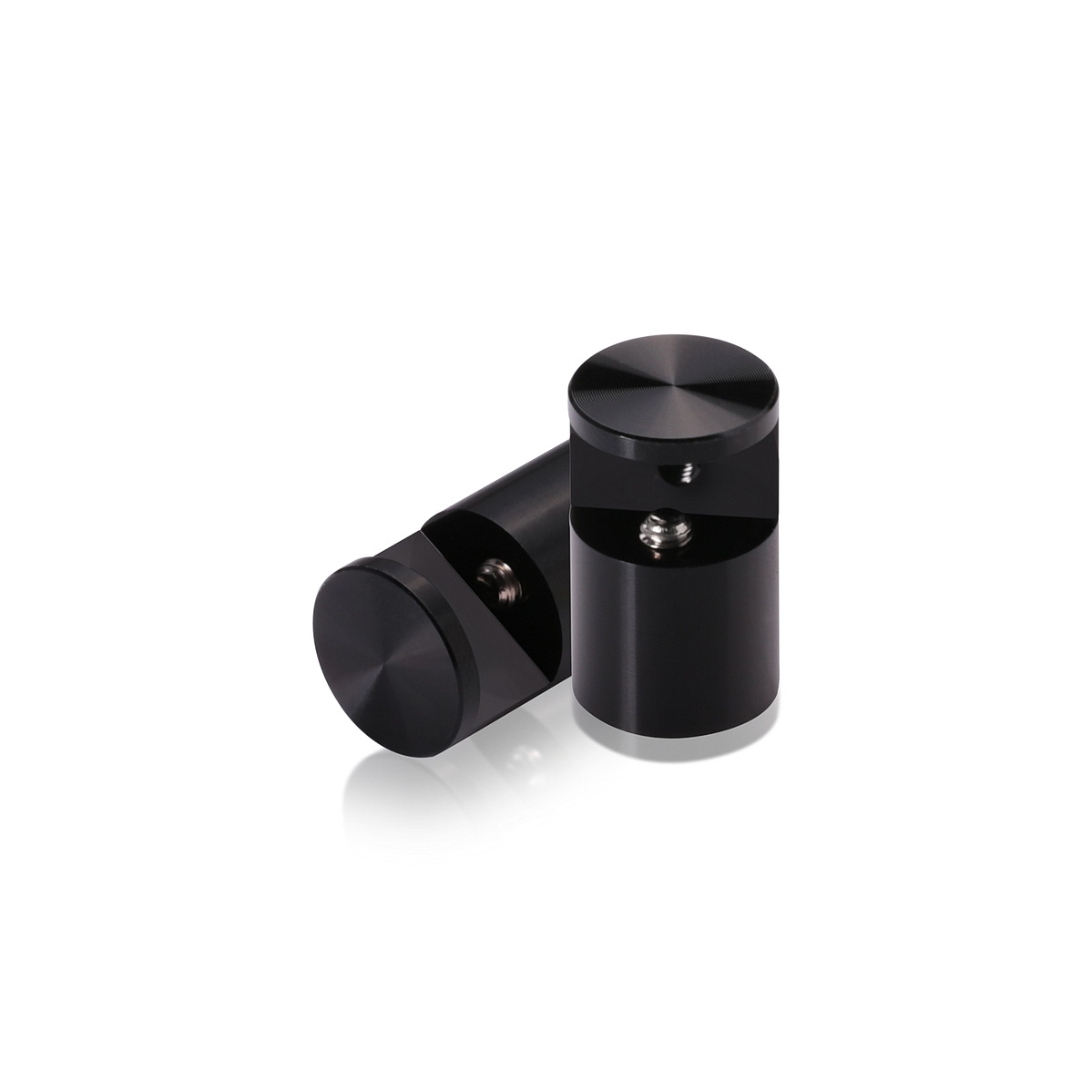 Aluminum Edge Grip, Diameter 9/16'', Standoff 9/16'' Black Anodize Finish