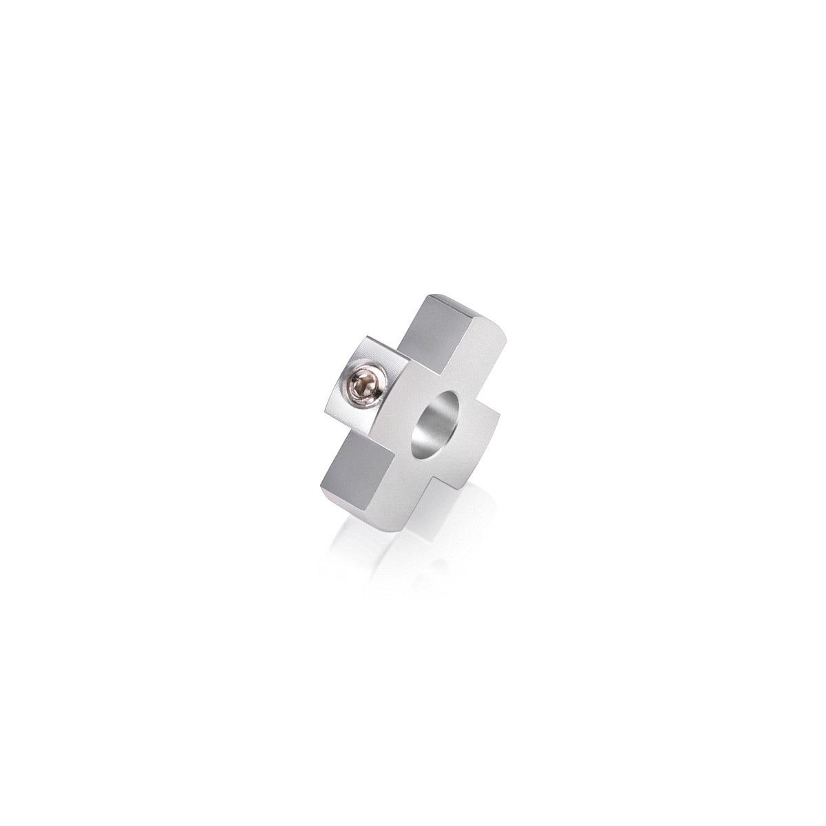 4-Way Standoffs Hub, Diameter: 1'', Thickness: 1/4'', Clear Anodized Aluminum