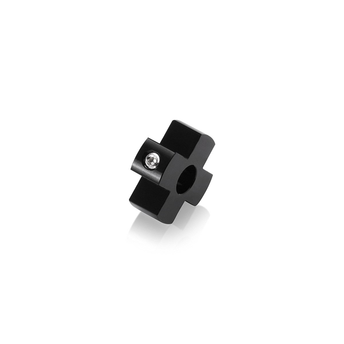 4-Way Standoffs Hub, Diameter: 1'', Thickness: 3/8'', Black Anodized Aluminum