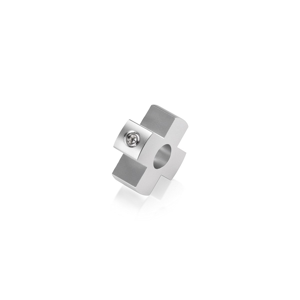 4-Way Standoffs Hub, Diameter: 1'', Thickness: 3/8'', Clear Anodized Aluminum