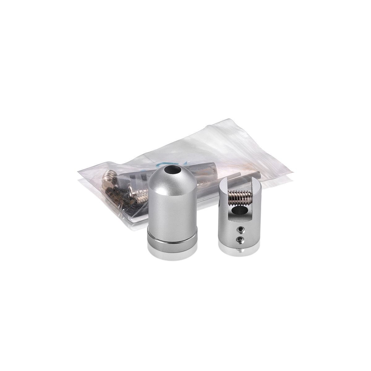 Ceiling Suspended Kit for 1/4'' Diameter Rod - Clear Anodized Aluminum Finish (Sold without Rod)