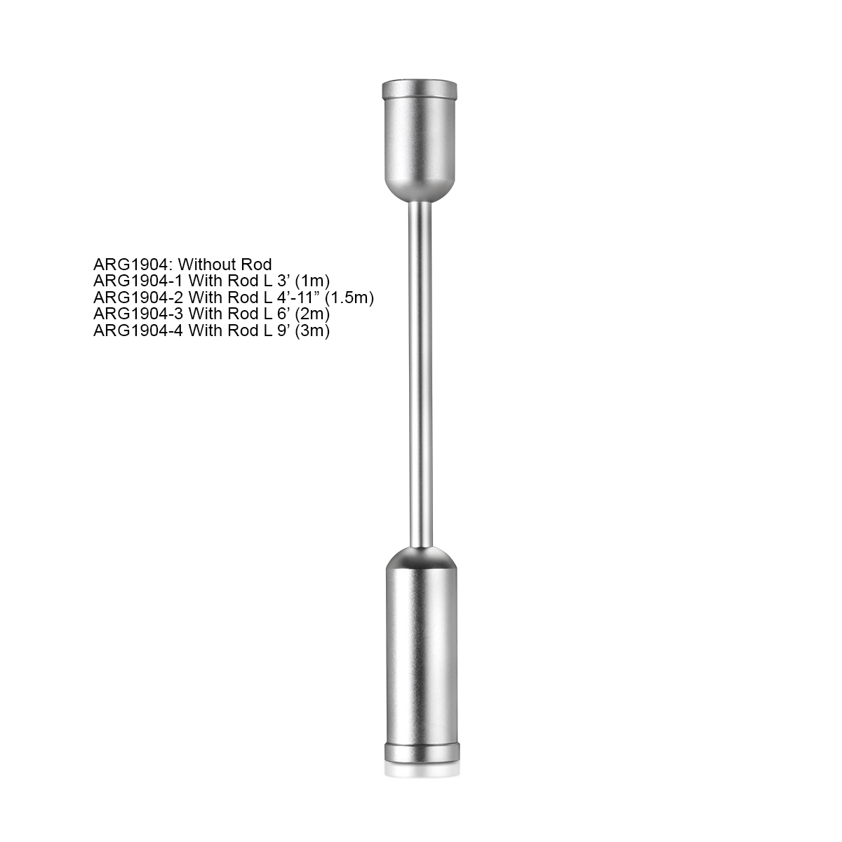 Ceiling to Floor, Aluminum Clear Anodized With 1/4'' Diameter Rod Kit - 36'' Length