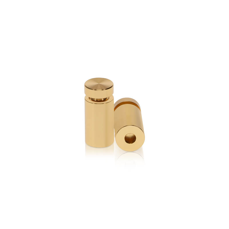 1/2'' Diameter X 3/4'' Barrel Length, Affordable Aluminum Standoffs, Champagne Anodized Finish Easy Fasten Standoff (For Inside / Outside use) [Required Material Hole Size: 3/8'']