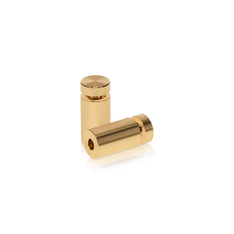 1/2'' Diameter X 3/4'' Barrel Length, Affordable Aluminum Standoffs, Champagne Anodized Finish Easy Fasten Standoff (For Inside / Outside use) [Required Material Hole Size: 3/8'']