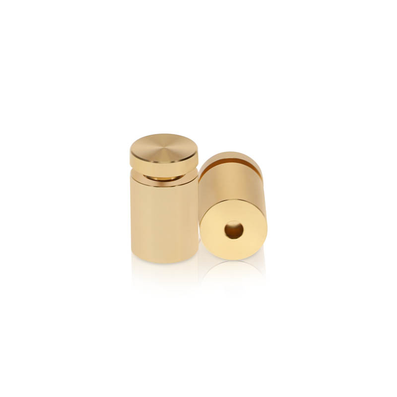 5/8'' Diameter X 3/4'' Barrel Length, Affordable Aluminum Standoffs, Champagne Anodized Finish Easy Fasten Standoff (For Inside / Outside use) [Required Material Hole Size: 7/16'']