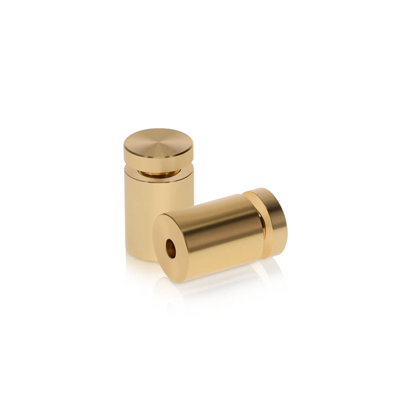 5/8'' Diameter X 3/4'' Barrel Length, Affordable Aluminum Standoffs, Champagne Anodized Finish Easy Fasten Standoff (For Inside / Outside use) [Required Material Hole Size: 7/16'']