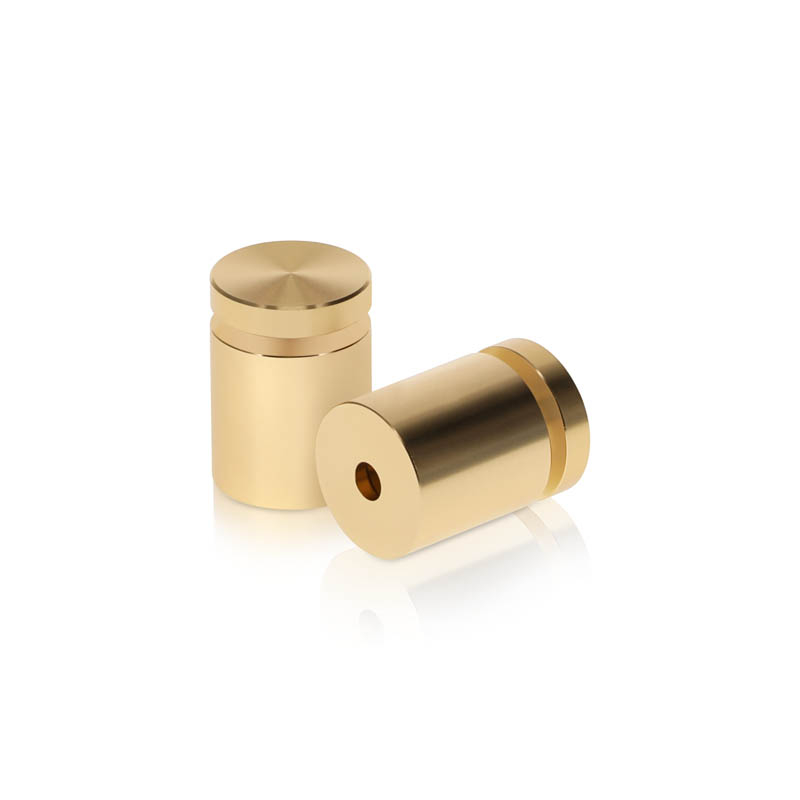 3/4'' Diameter X 3/4'' Barrel Length, Affordable Aluminum Standoffs, Champagne Anodized Finish Easy Fasten Standoff (For Inside / Outside use) [Required Material Hole Size: 7/16'']
