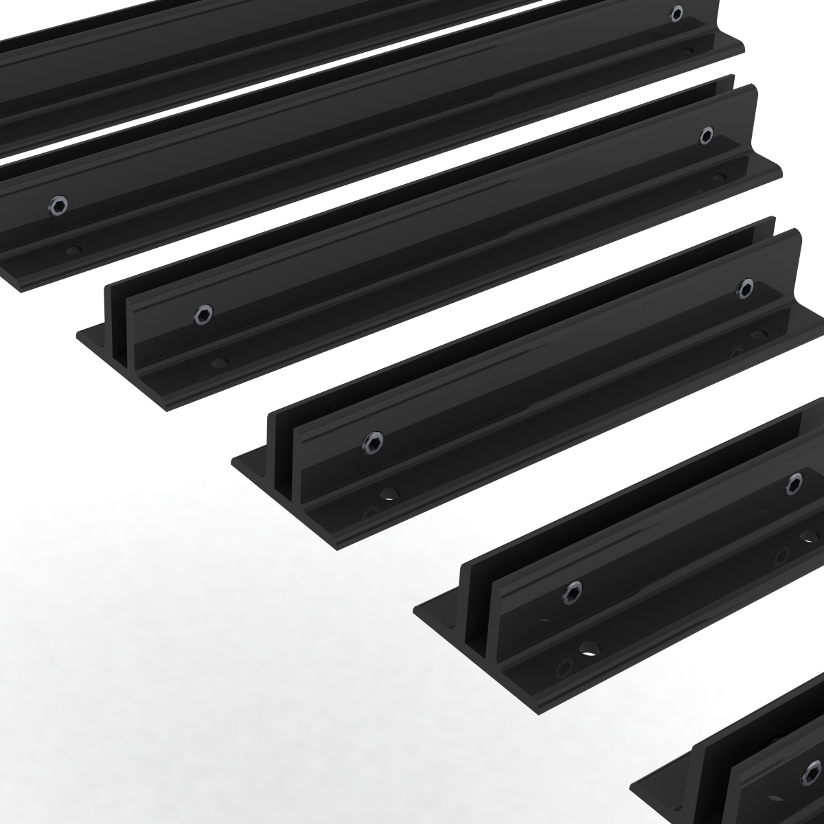 12'' Length Matte Black Aluminum Direct Sign Mounts for 1/4'' Substrate