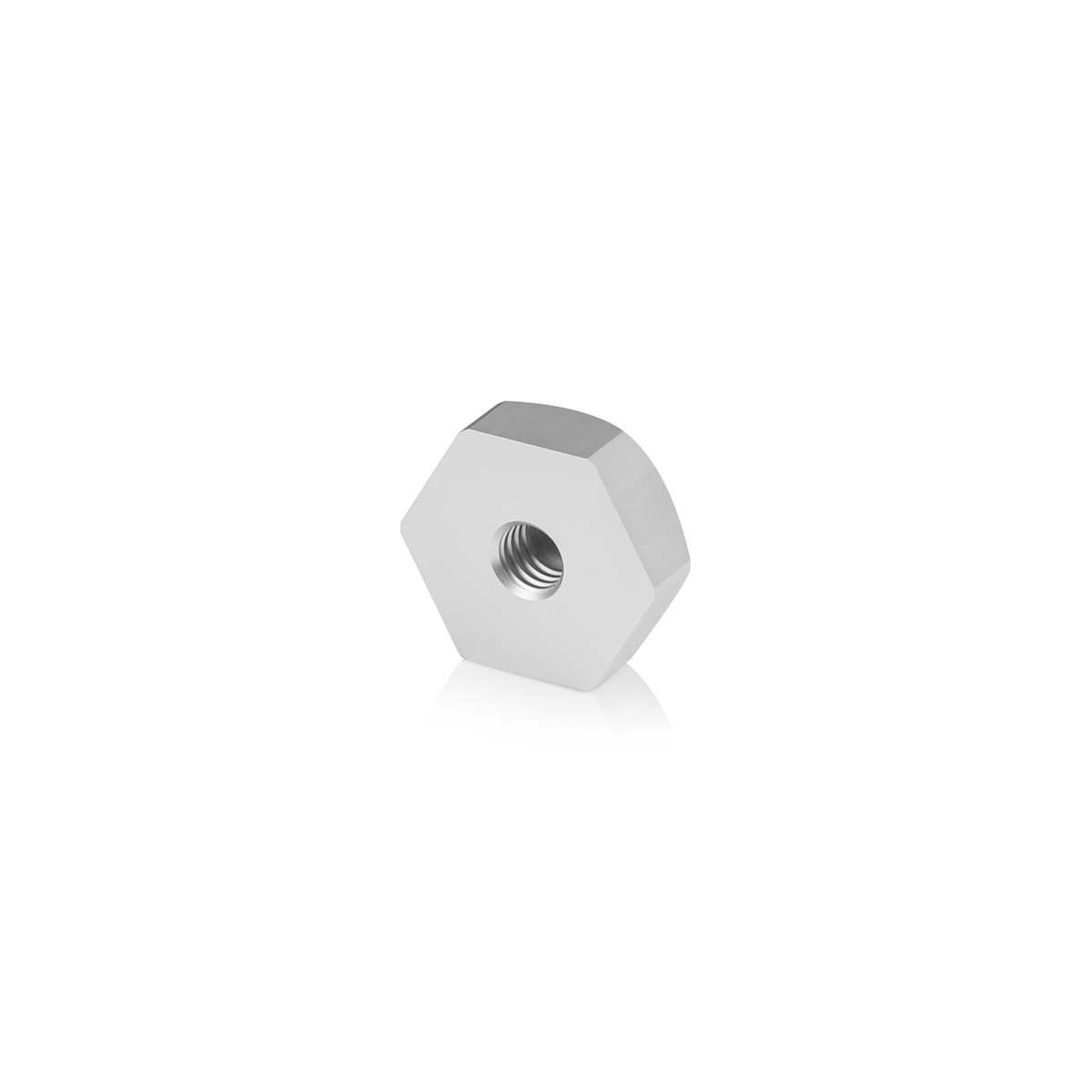 5/16-18 Threaded Hex 1'' Caps, Height: 3/8'', Clear Anodized Aluminum [Required Material Hole Size: 3/8'']