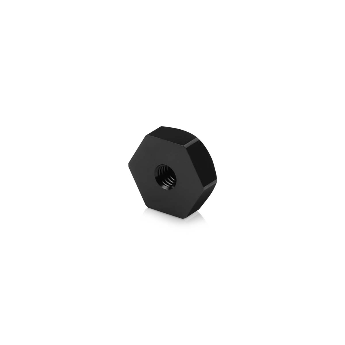 5/16-18 Threaded Hex 1'' Caps, Height: 3/8'', Black Anodized Aluminum [Required Material Hole Size: 3/8'']