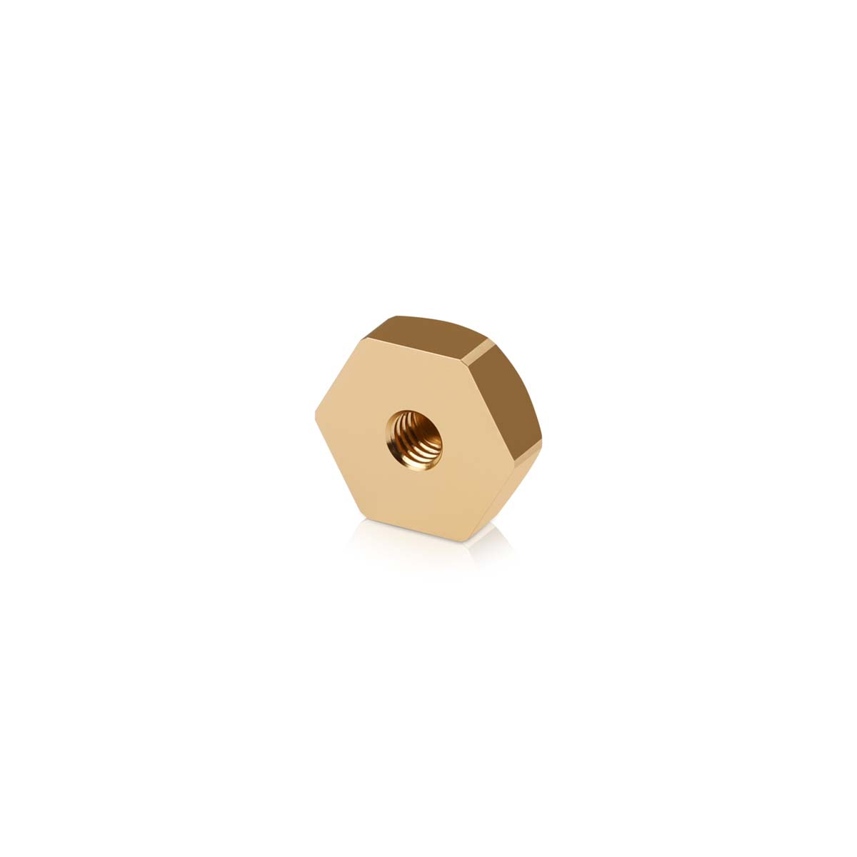 5/16-18 Threaded Hex 1'' Caps, Height: 3/8'', Champagne Anodized Aluminum [Required Material Hole Size: 3/8'']