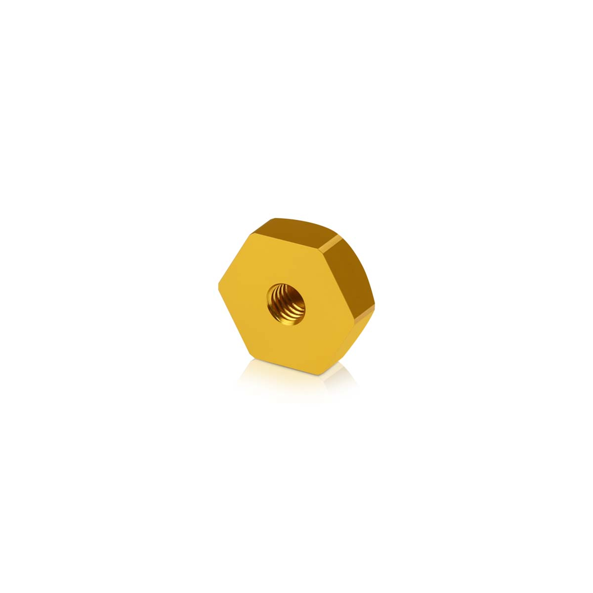 5/16-18 Threaded Hex 1'' Caps, Height: 3/8'', Gold Anodized Aluminum [Required Material Hole Size: 3/8'']