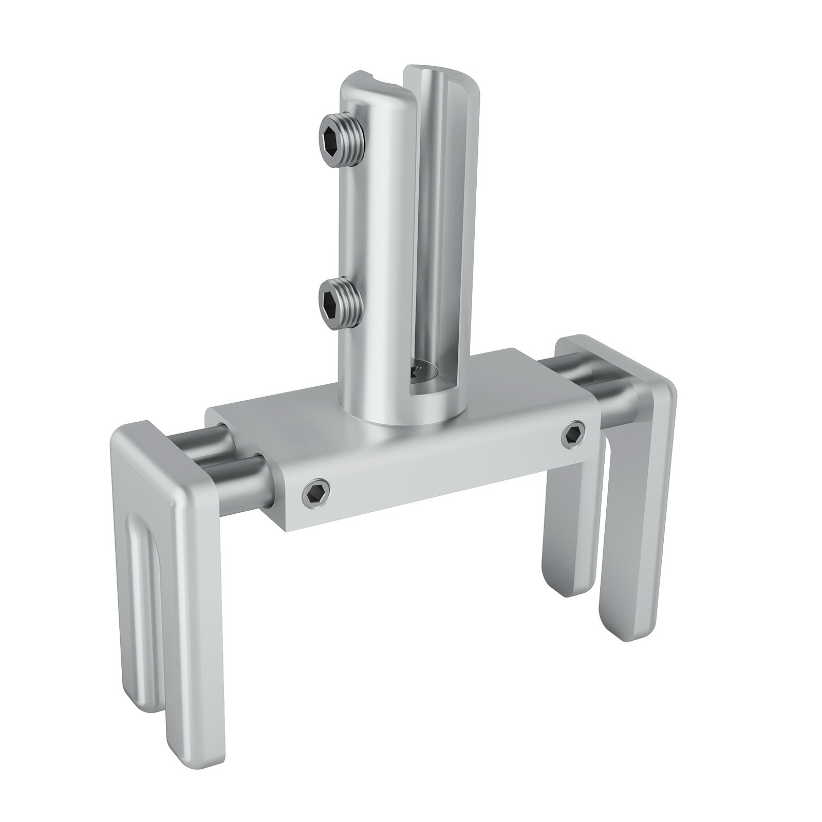 Set of 2, Adjustable Clamp, Aluminum Clear Anodized Finish, to Accommodate 1-3/4'' to 2-3/8'' Cubicle partition. Upt to 1/4'' material accepted on the fork (Included 4x 1'' and 4x 2'' bolt sur adjust clamp)