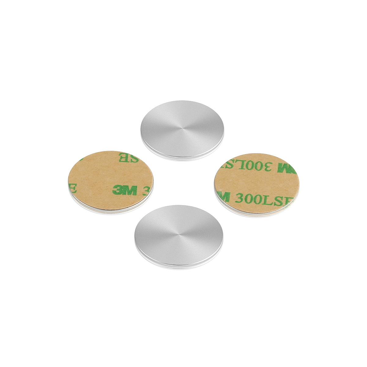 Set of 4 5/8'' Diameter X 1/32'' Thick. Aluminum Clear Anodized Disc (With 3M Very High-Bond Adhesive-Backed) Spare Part for APC058A [Required Material Hole Size: 7/16'']