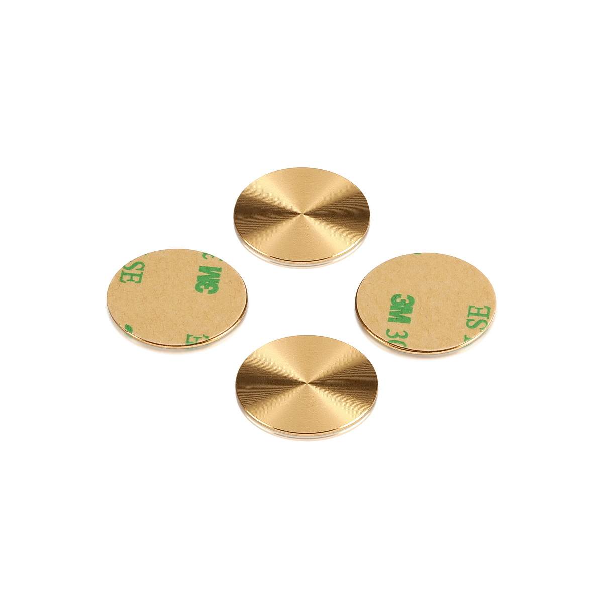 Set of 4 5/8'' Diameter X 1/32'' Thick. Aluminum Champagne Anodized Disc (With 3M Very High-Bond Adhesive-Backed) Spare Part for APC-058BR [Required Material Hole Size: 7/16'']