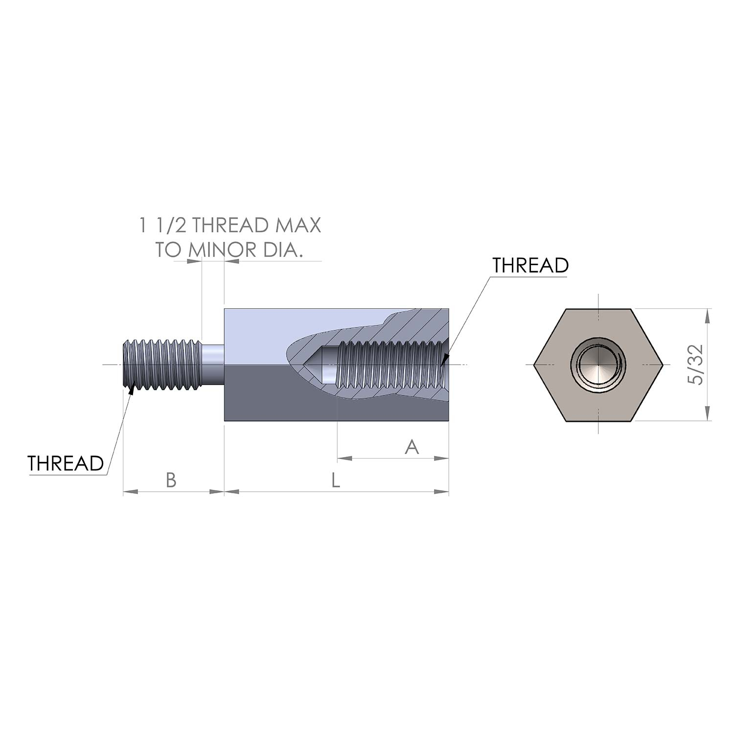 Details about   Lot of 20 Male-Female Threaded Hex Standoff ½" Hex 1 ⅜" Long ¼-20 ⅜" Stud 