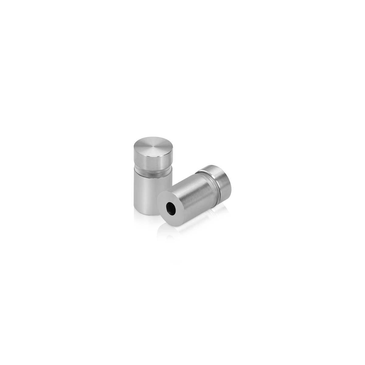 1/2'' Diameter X 1/2'' Barrel Length, Hollow Stainless Steel Brushed Finish. Easy Fasten Standoff (For Inside Use Only) [Required Material Hole Size: 3/8'']
