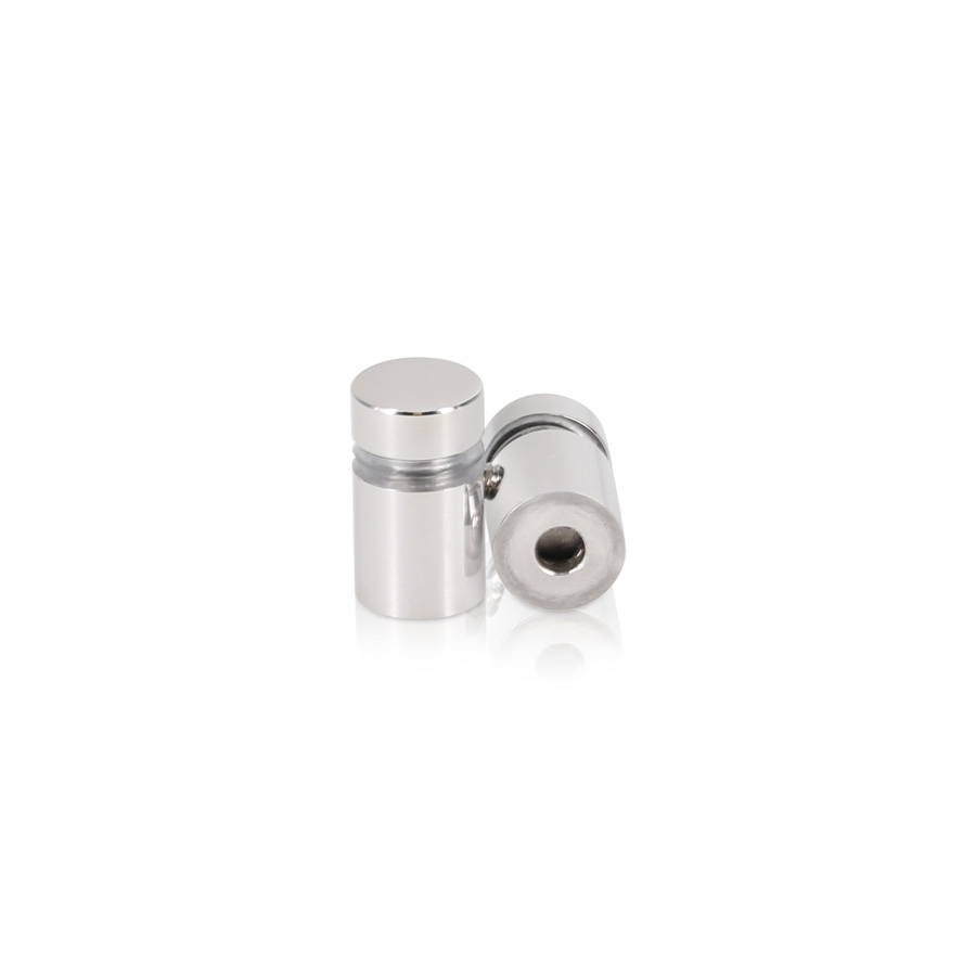 1/2'' Diameter X 1/2'' Barrel Length, (304) Stainless Steel Polished Finish. Easy Fasten Standoff (For Inside / Outside use) Tamper Proof Standoff [Required Material Hole Size: 3/8'']