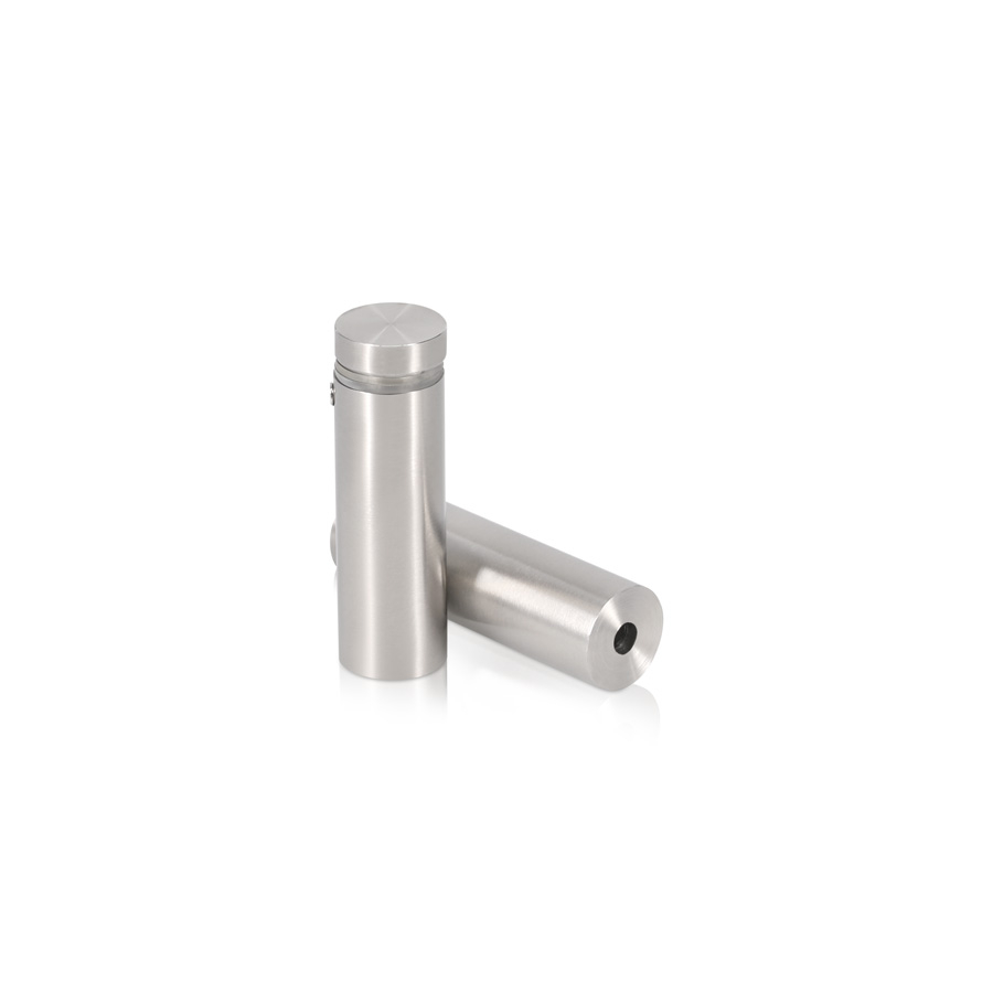 5/8'' Diameter X 1-3/4'' Barrel Length, (316 Marine Grade) Stainless Steel Brushed Finish. Easy Fasten Standoff (For Inside / Outside use) [Required Material Hole Size: 7/16'']