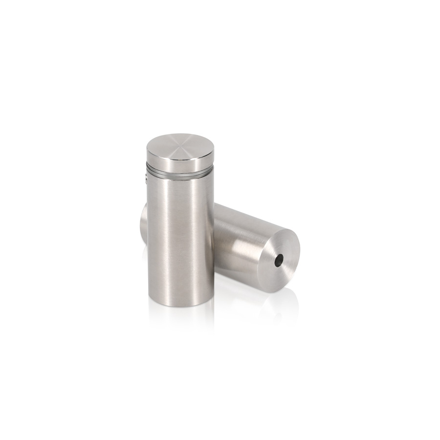 (Set of 4) 7/8'' Dia. X 1-3/4'' Barrel Length, (316 Marine Grade) Stainless Steel Brushed Finish. Easy Fasten Standoff with (4) 2216Z Screws and (4) LANC1 Anchors for concrete/drywall and (1) M4 Allen Key (For  In/Out use) [Req. Mat. Hole Size: 7/16'']