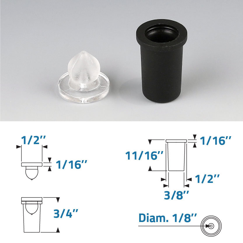 Black Big Quick Snap 1/2’' X 3/4'' Adhesive Mounted Head (sold per Set 1 Body and 1 Head)