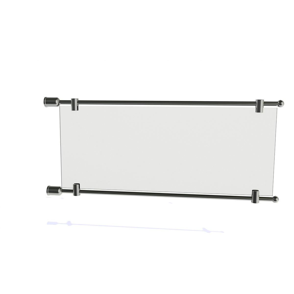Set of 2, 3/8'' Diameter Rod Projecting Sign, Aluminum Clear Anodized, 21 13/16''. Material thickness up to 5/16''