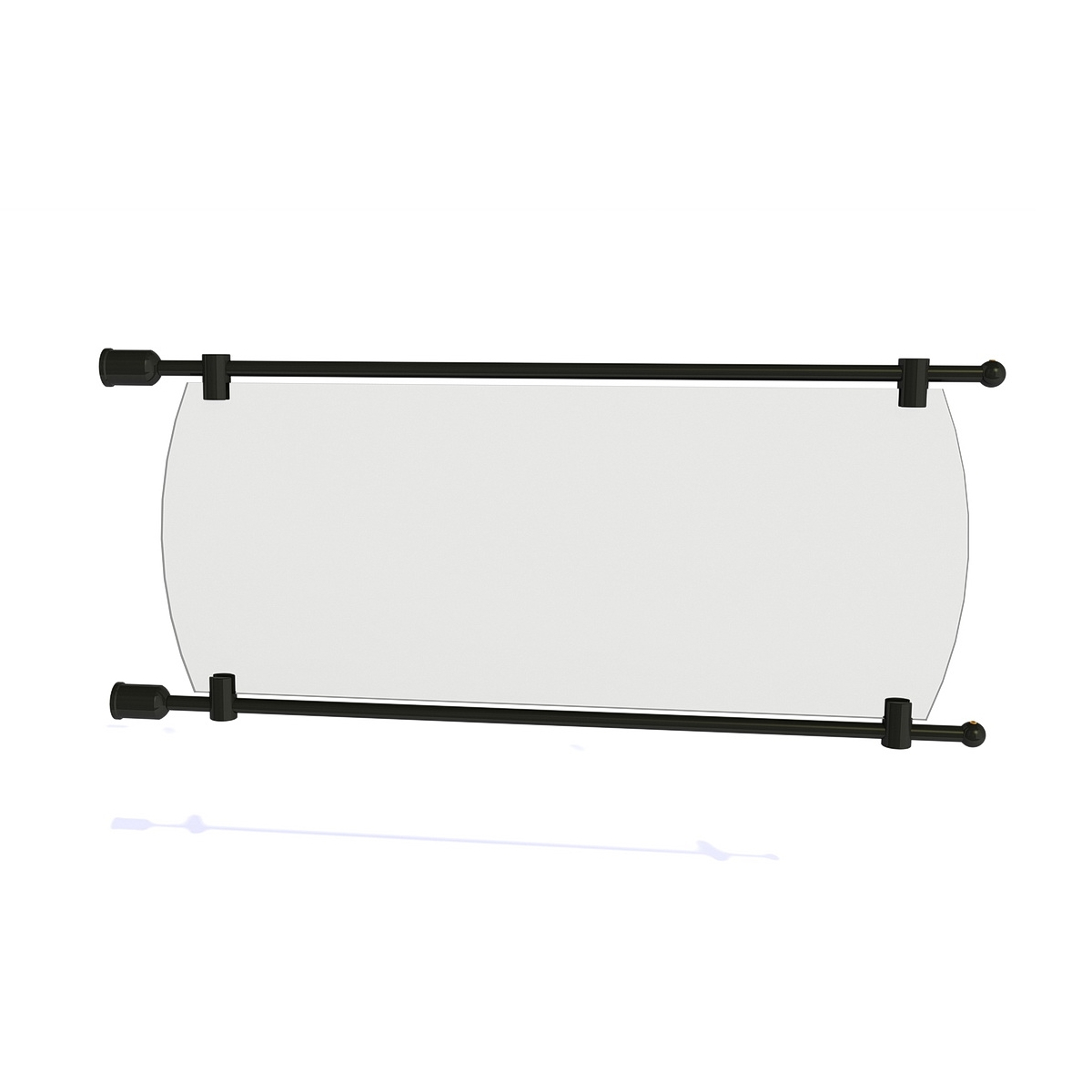 Set of 2, 3/8'' Diameter Rod Projecting Sign, Aluminum Black Matte Anodized , 21 13/16”. Material thickness up to 5/16”