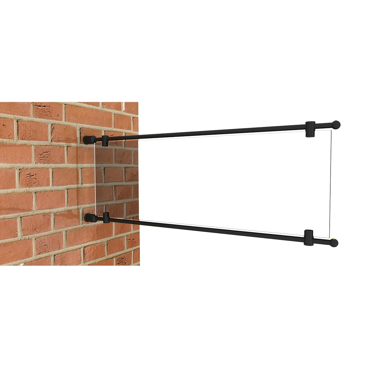 Set of 2, 3/8'' Diameter Rod Projecting Sign, Aluminum Black Matte Anodized, 25-13/16''. Material thickness up to 5/16''