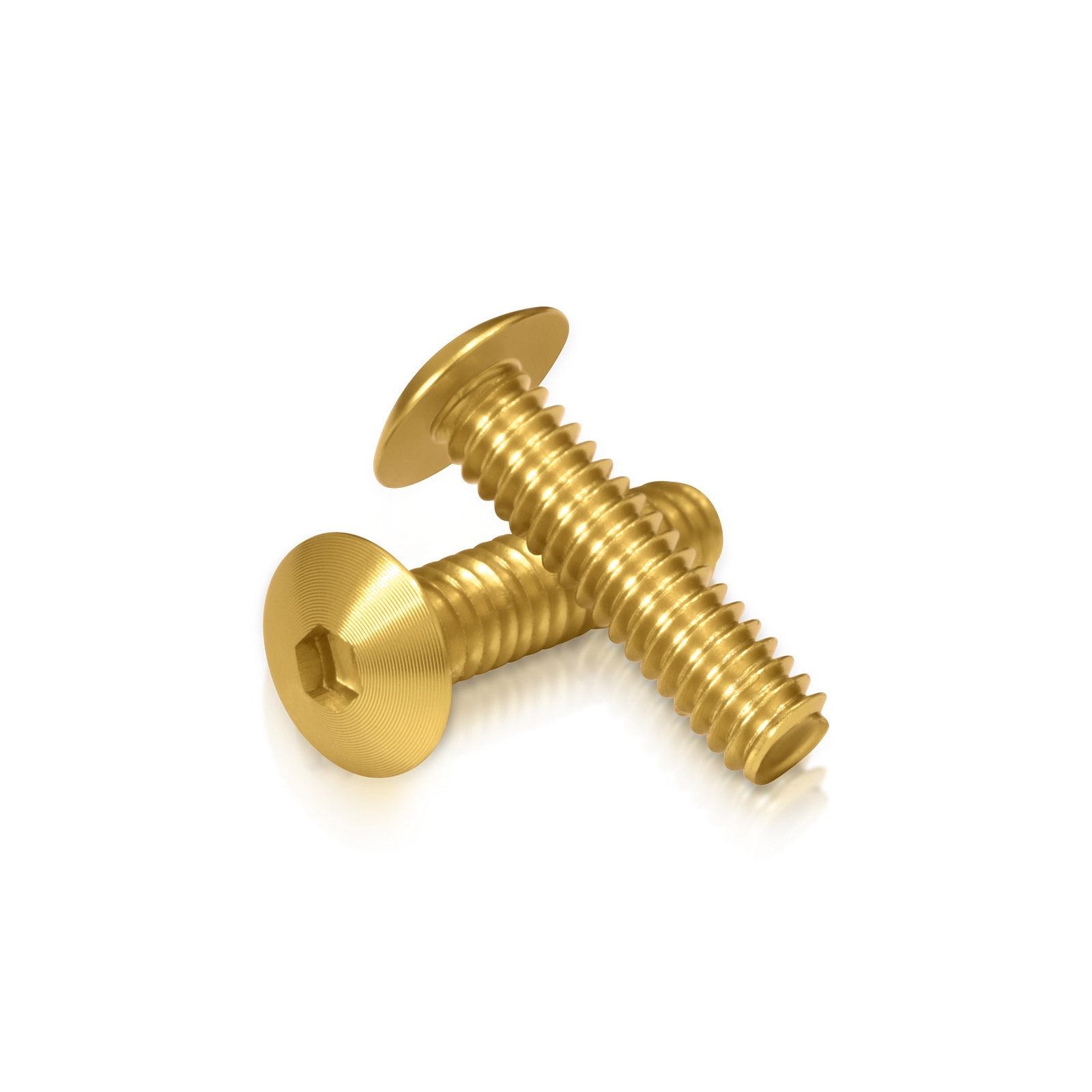 Gold Anodized Aluminum Bolt 1/4-20 Thread, length 3/4'', 5/32'' Hex Broach