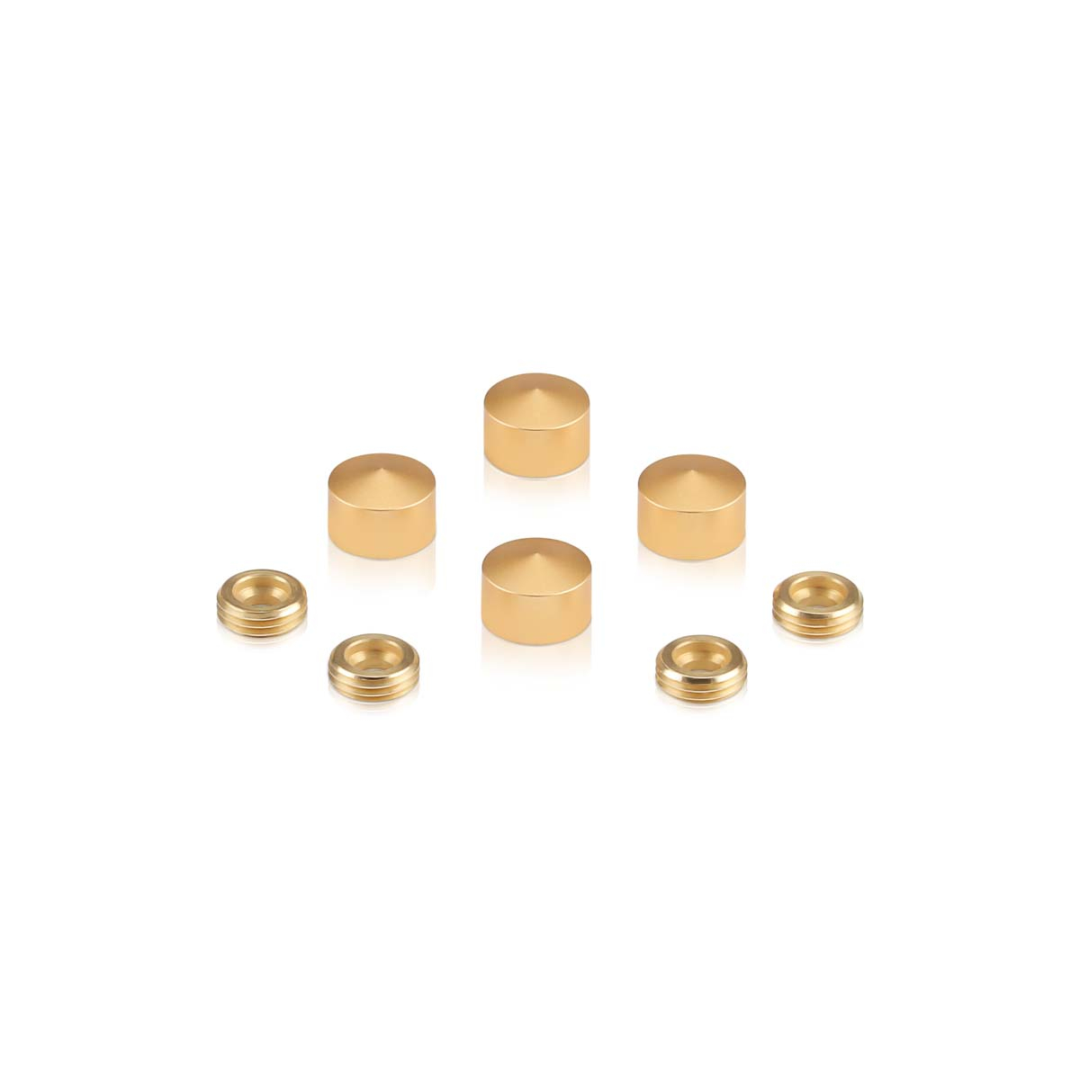 Set of 4 Conical Screw Cover, Diameter: 1/2'', Aluminum Champagne Anodized Finish (Indoor or Outdoor Use)
