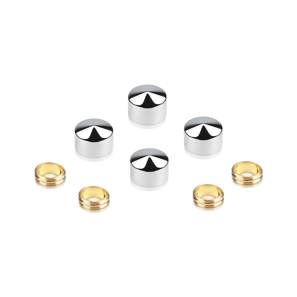 Set of Conical Screw Cover Diameter 1/2'', Polished Stainless Steel Finish (Indoor Use Only)
