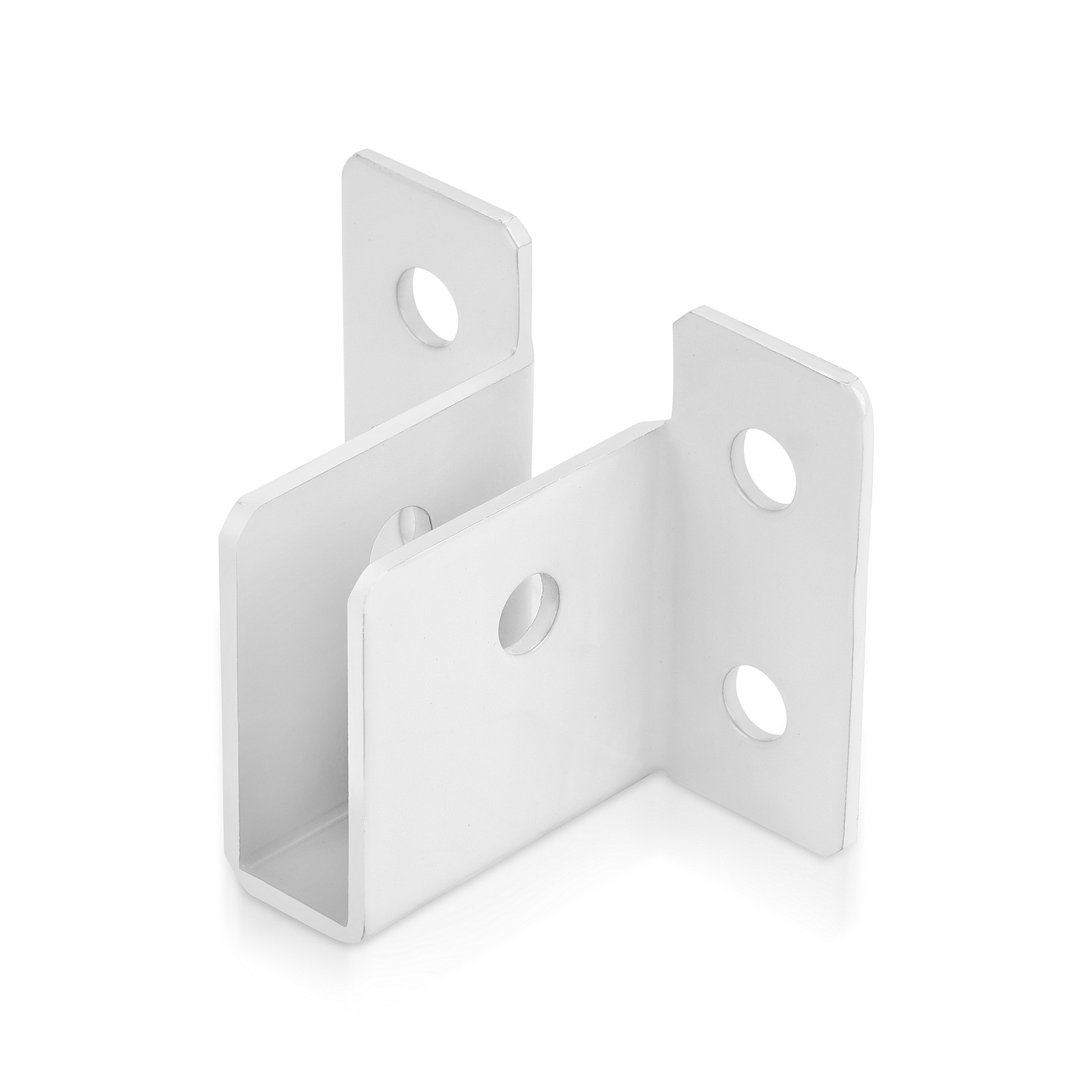Sooper ''U'' Brackets for Solid Sign Substrate Mounting - for 1/2'' Material Corners - White Powder Coated Aluminum (1 ea.)